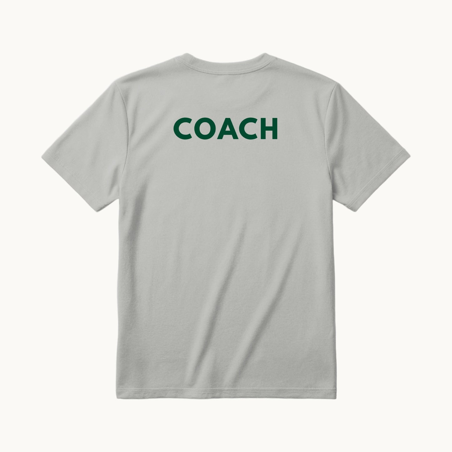 COACH across the back in dark green