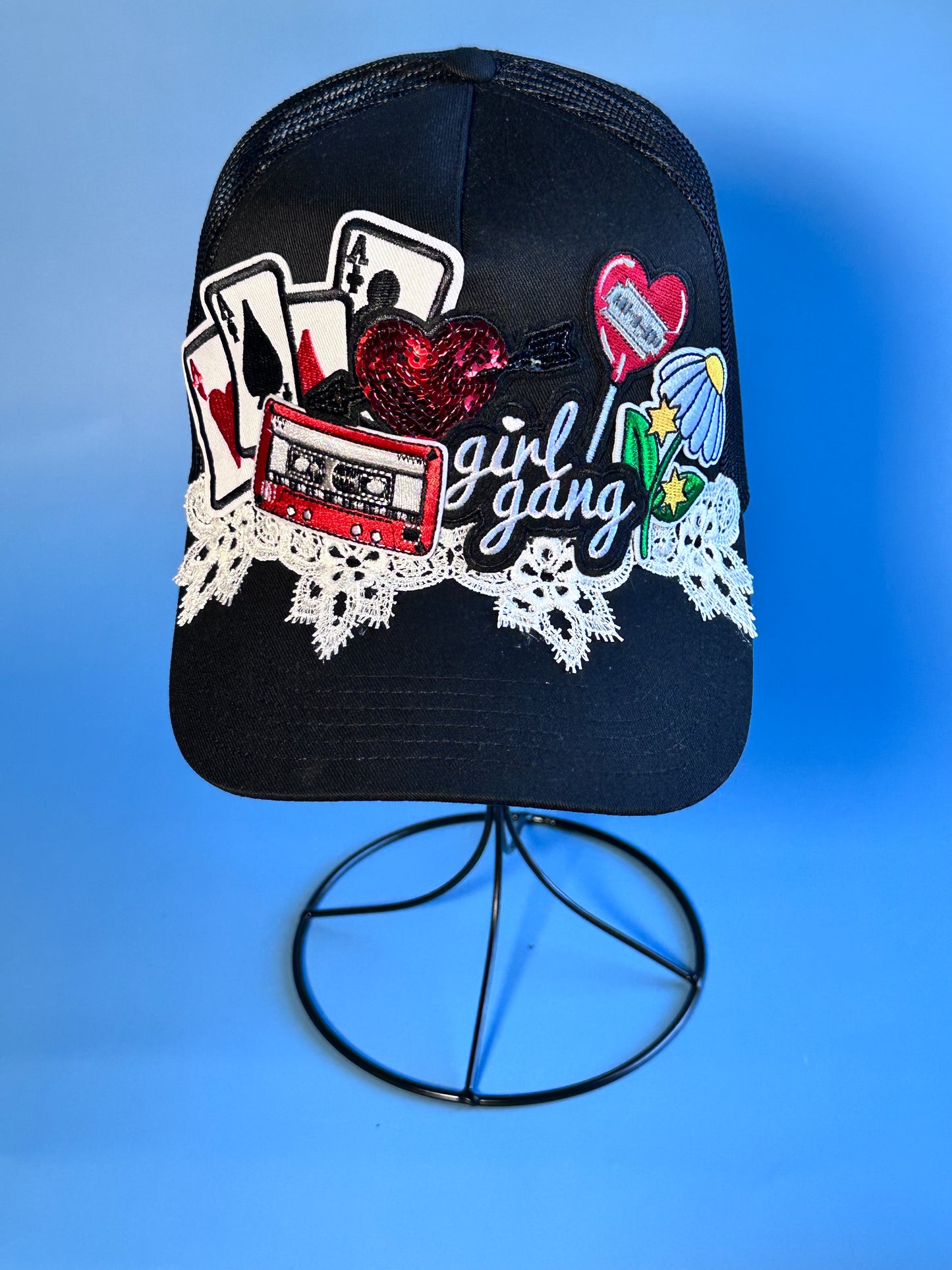 Fun-Loving Lacey Girl Gang with Our "Lacey Groove" Happy Soul Trucker Hat