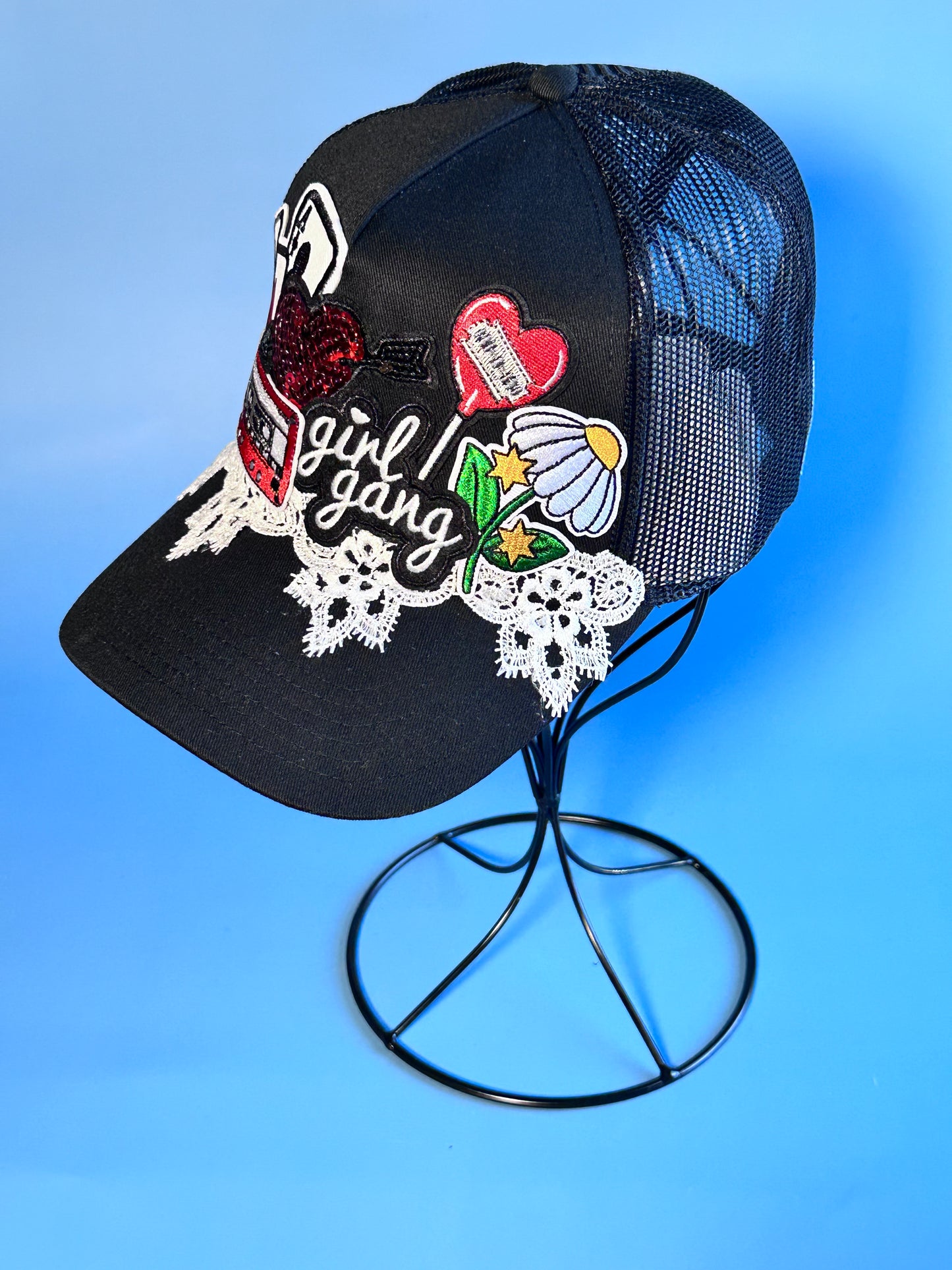 Fun-Loving Lacey Girl Gang with Our "Lacey Groove" Happy Soul Trucker Hat