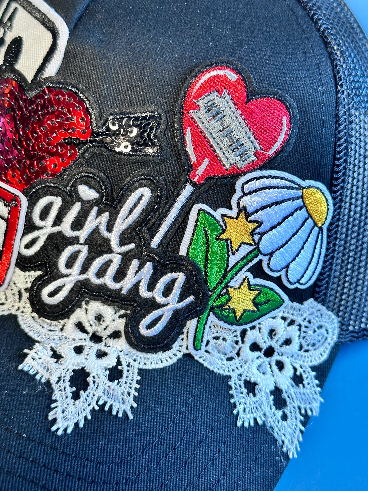 Fun-Loving Lacey Girl Gang with Our "Lacey Groove" Happy Soul Trucker Hat