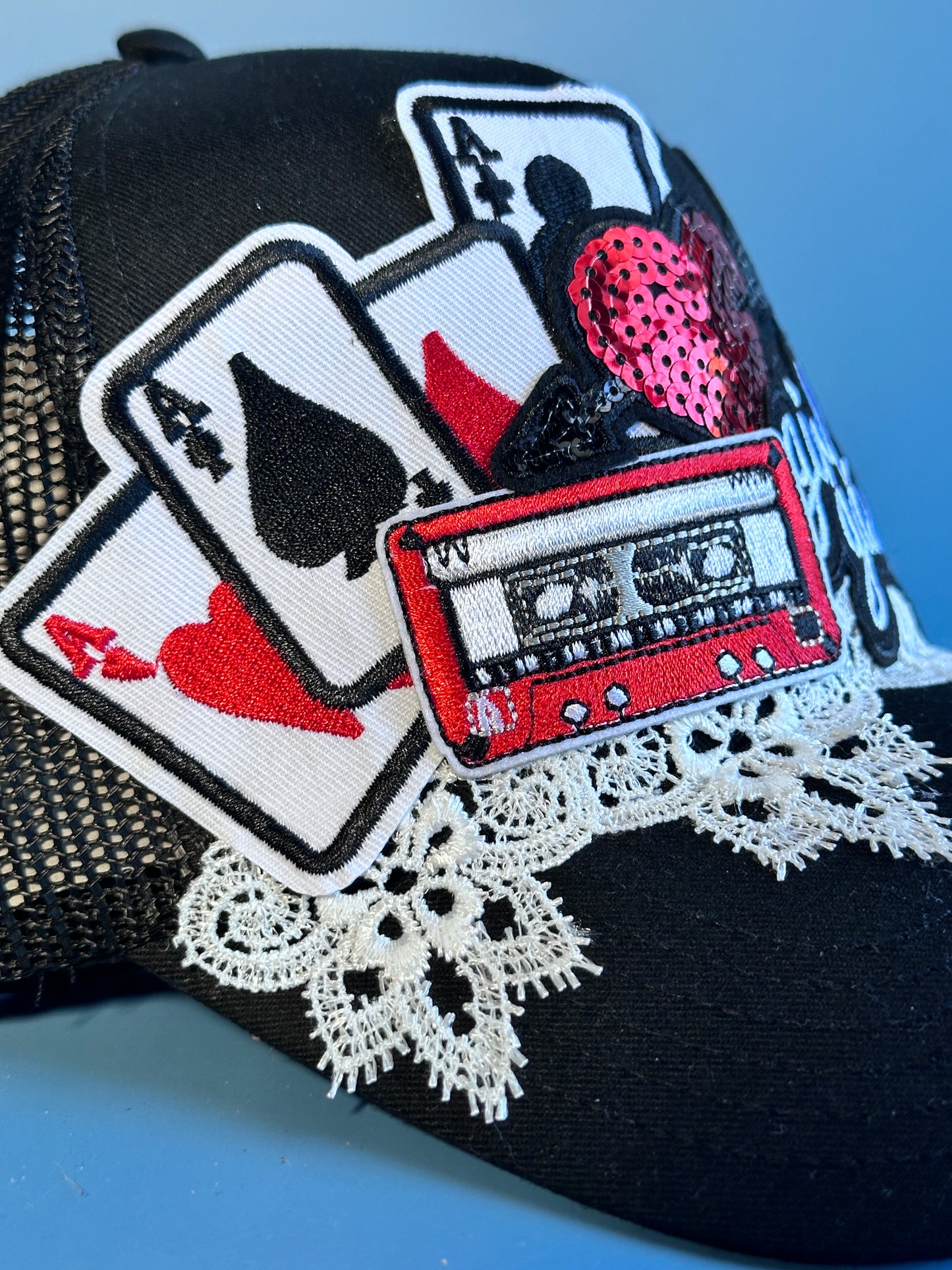 Fun-Loving Lacey Girl Gang with Our "Lacey Groove" Happy Soul Trucker Hat