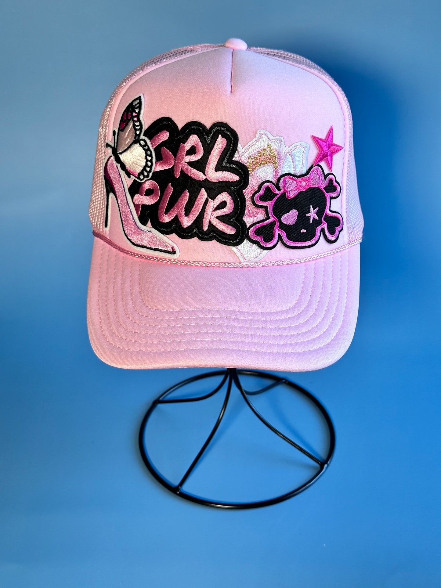 Girl Power Pink Skulls Happy Soul Trucker Hat