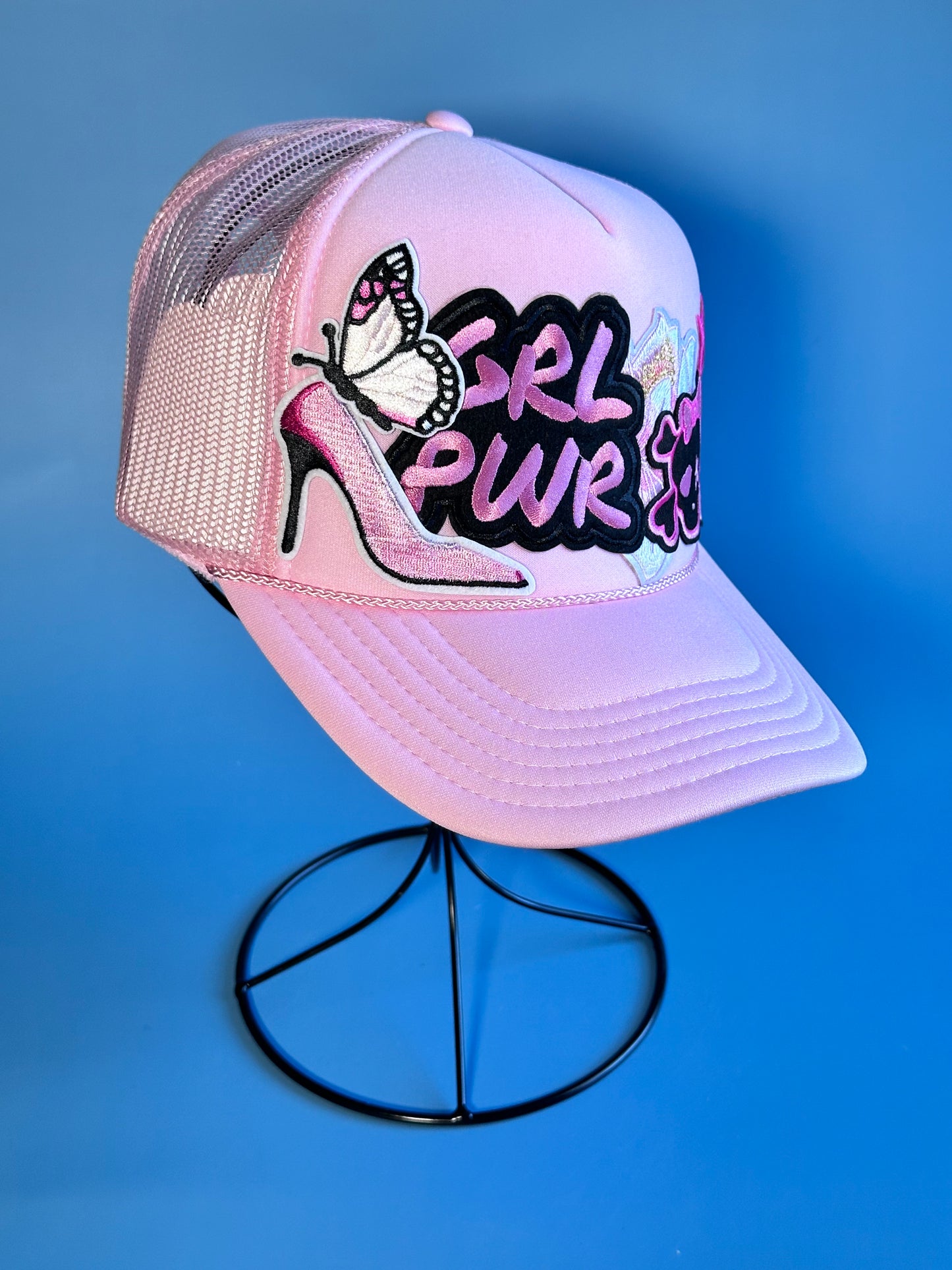 Girl Power Pink Skulls Happy Soul Trucker Hat