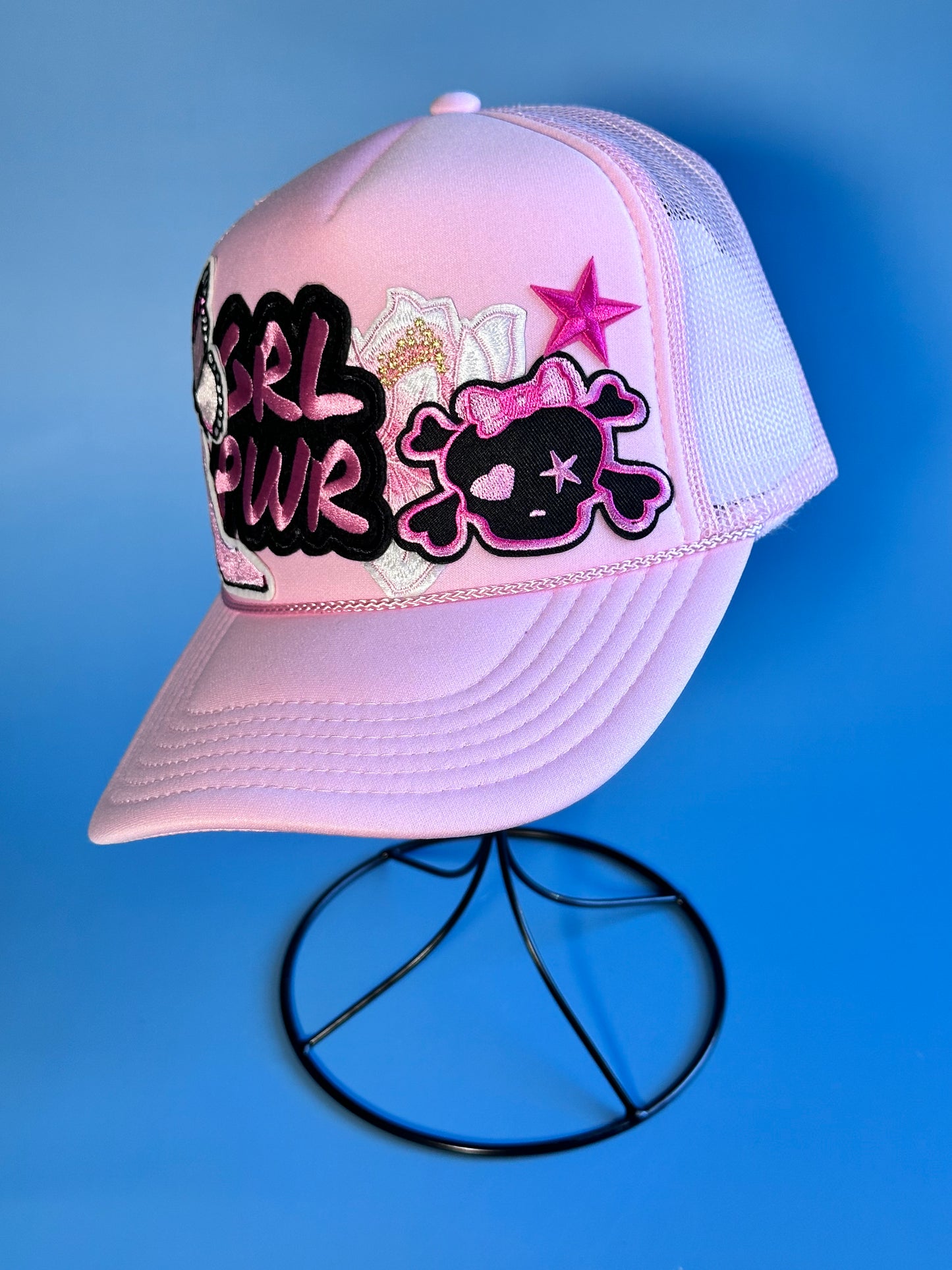 Girl Power Pink Skulls Happy Soul Trucker Hat