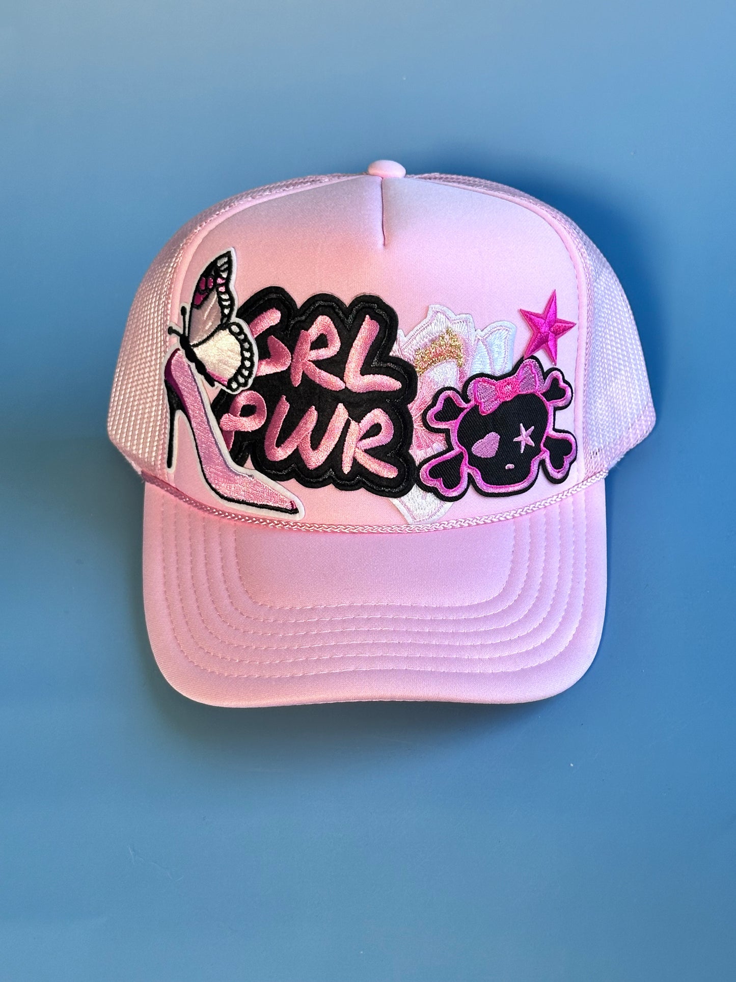 Girl Power Pink Skulls Happy Soul Trucker Hat
