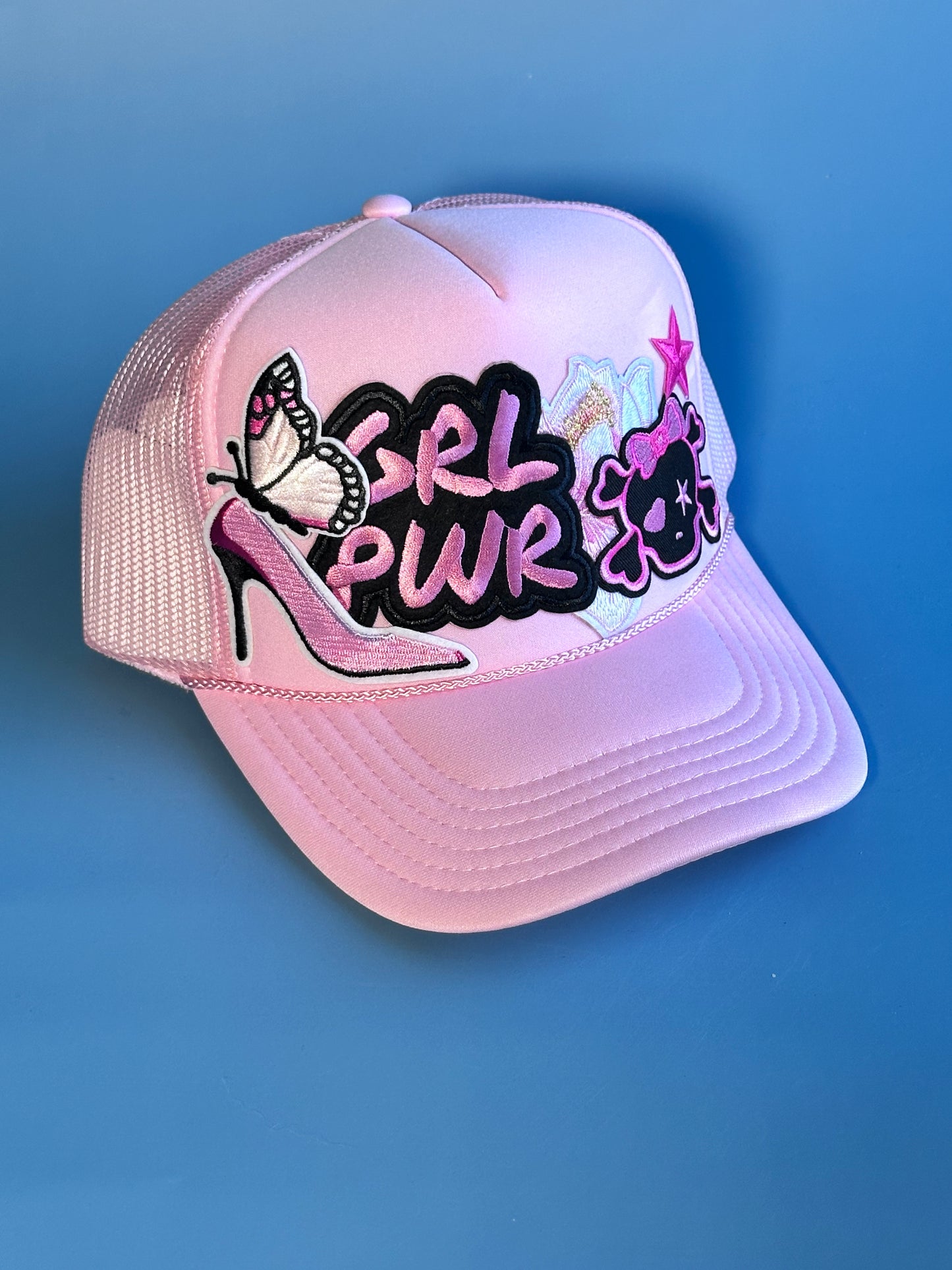 Girl Power Pink Skulls Happy Soul Trucker Hat