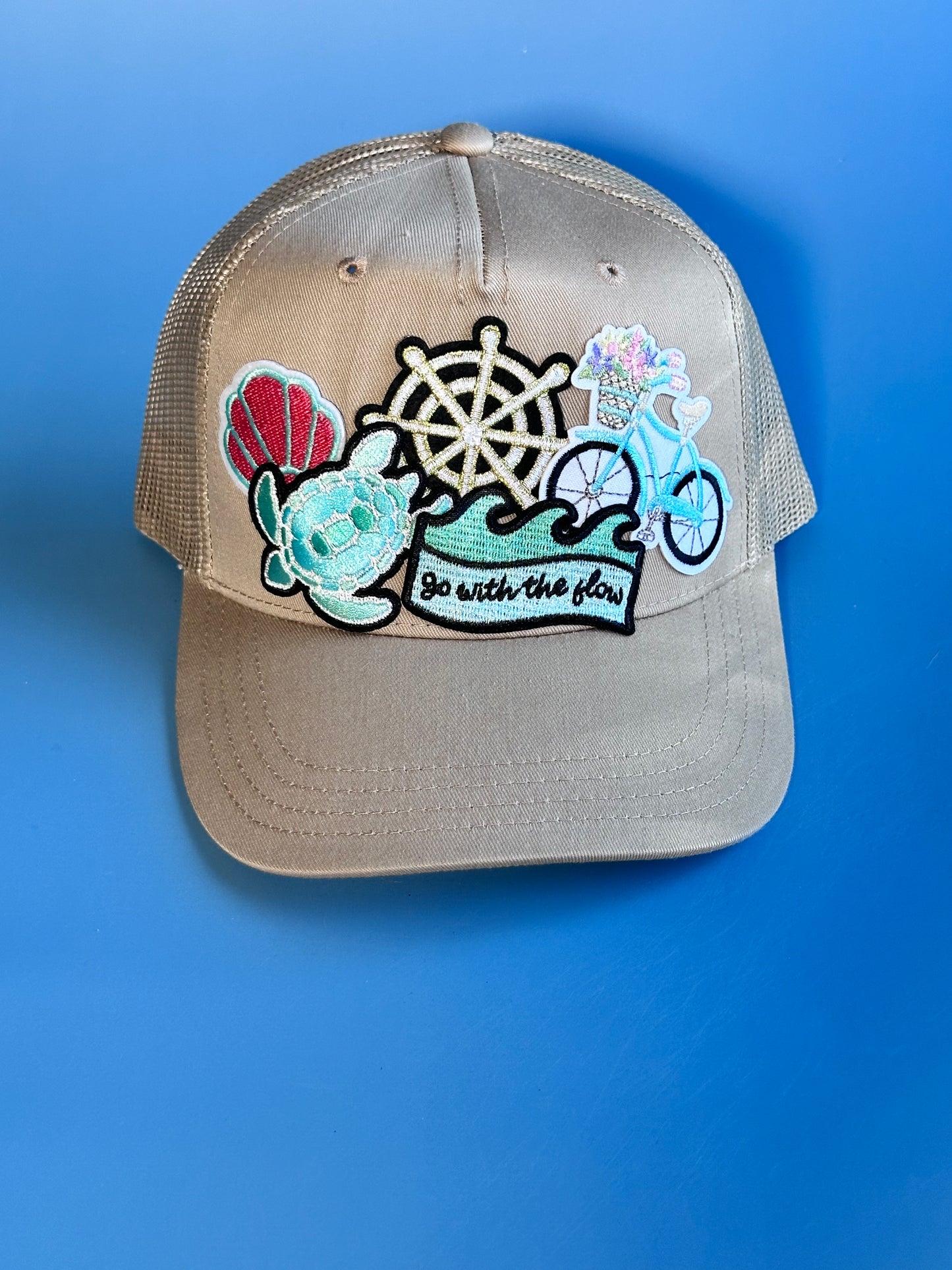 Go With The Flow Tan-On-Tan Happy Soul Trucker Hat