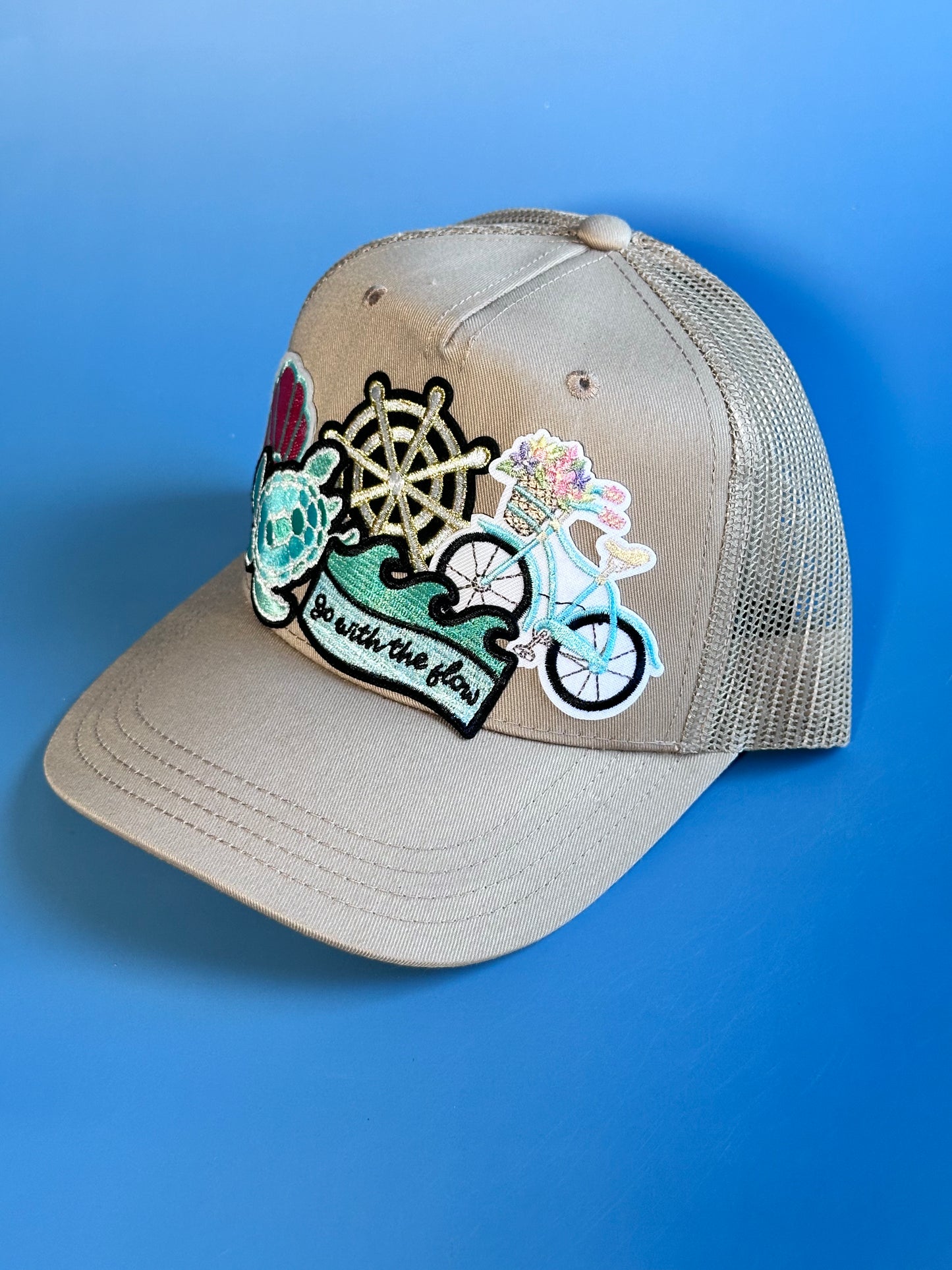 Go With The Flow Tan-On-Tan Happy Soul Trucker Hat