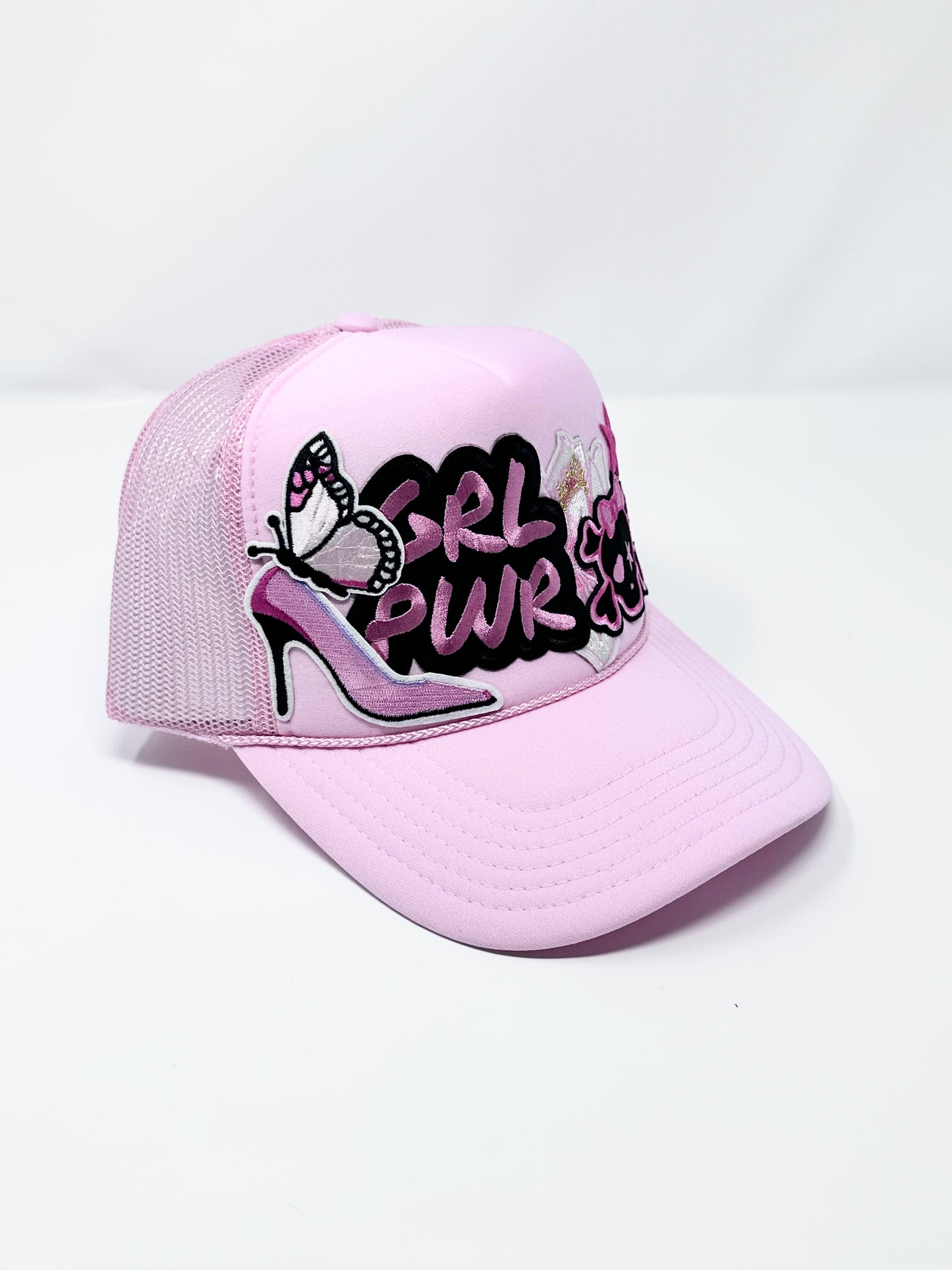 Girl Power Pink Skulls Happy Soul Trucker Hat