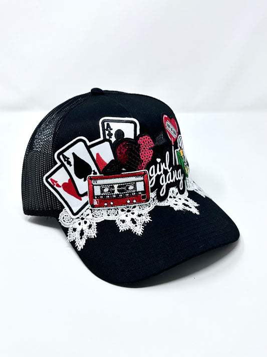 Fun-Loving Lacey Girl Gang with Our "Lacey Groove" Happy Soul Trucker Hat