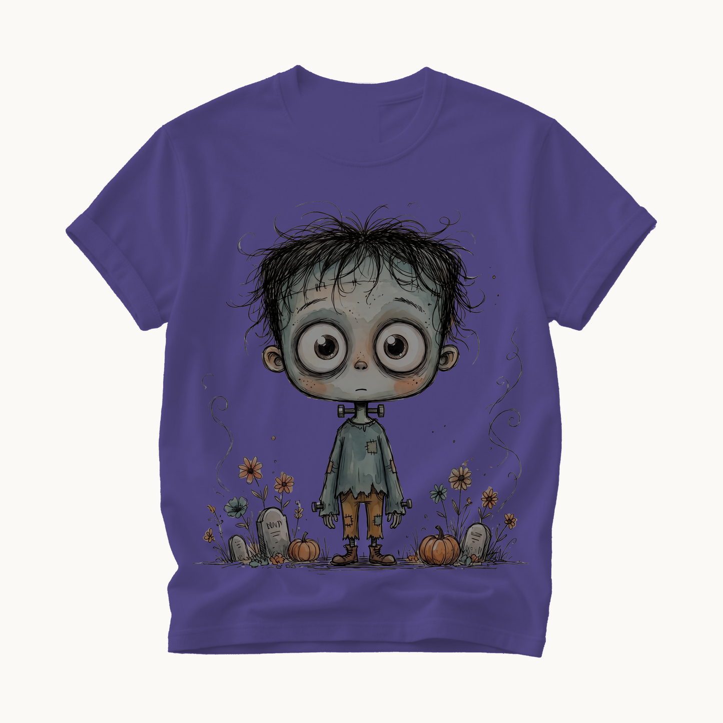 Cute Frankenstein Shirt | Whimsical Halloween T-Shirt | Funny Monster Tee for Women