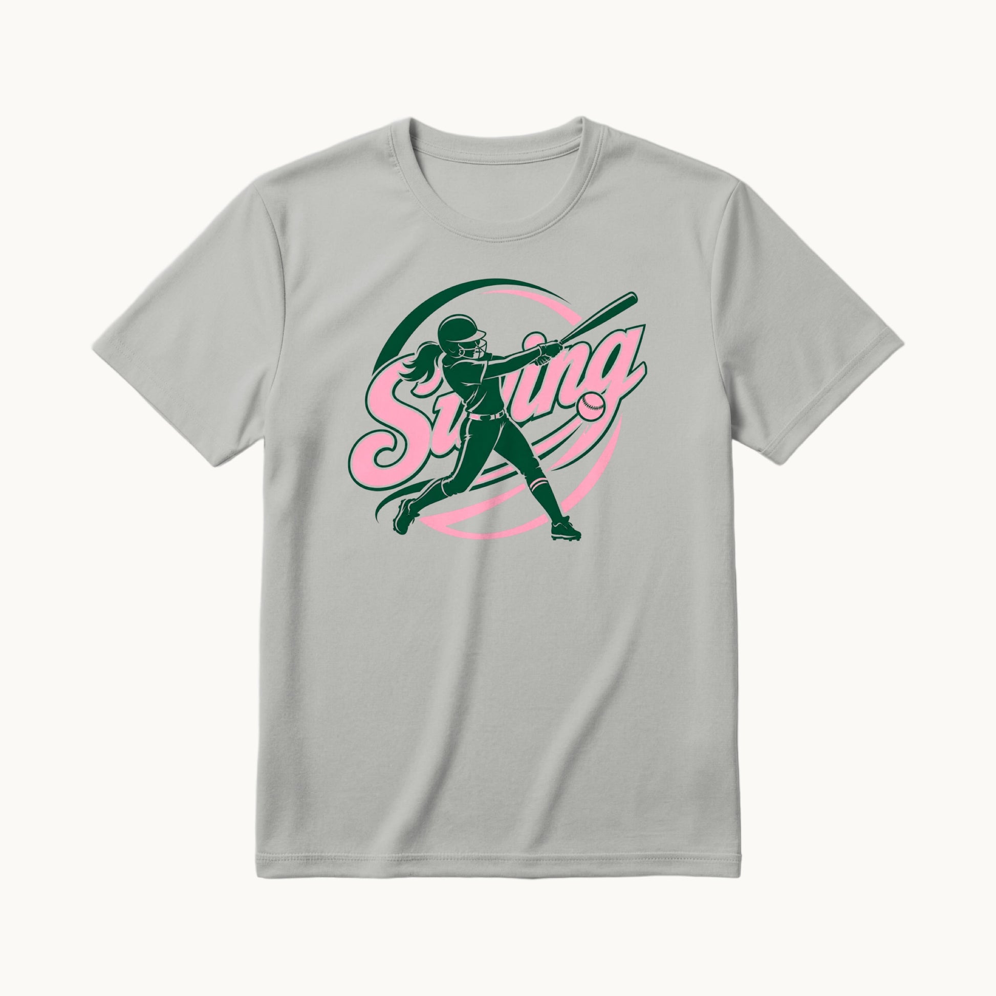 Swing Logo badge front, Central Florida Swing Softball coach shirt in silver