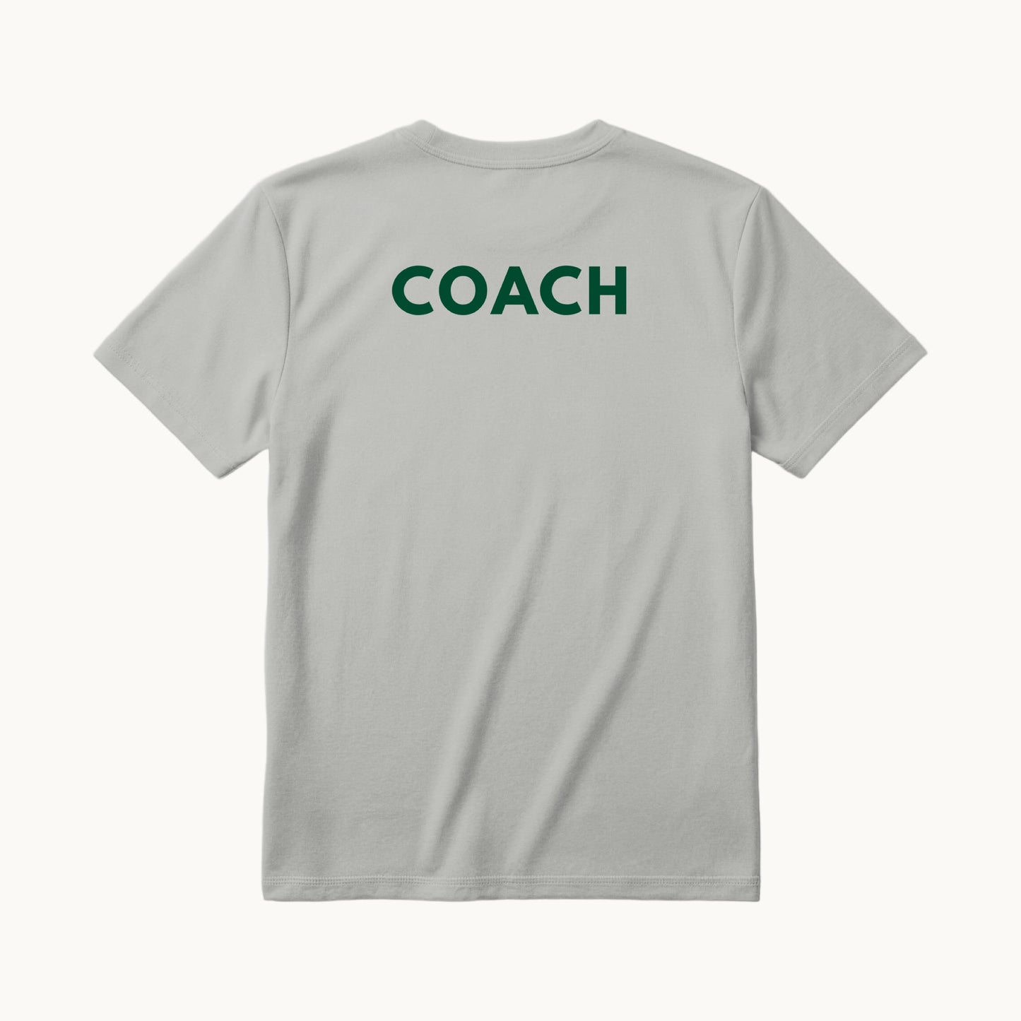 COACH across the back in dark green