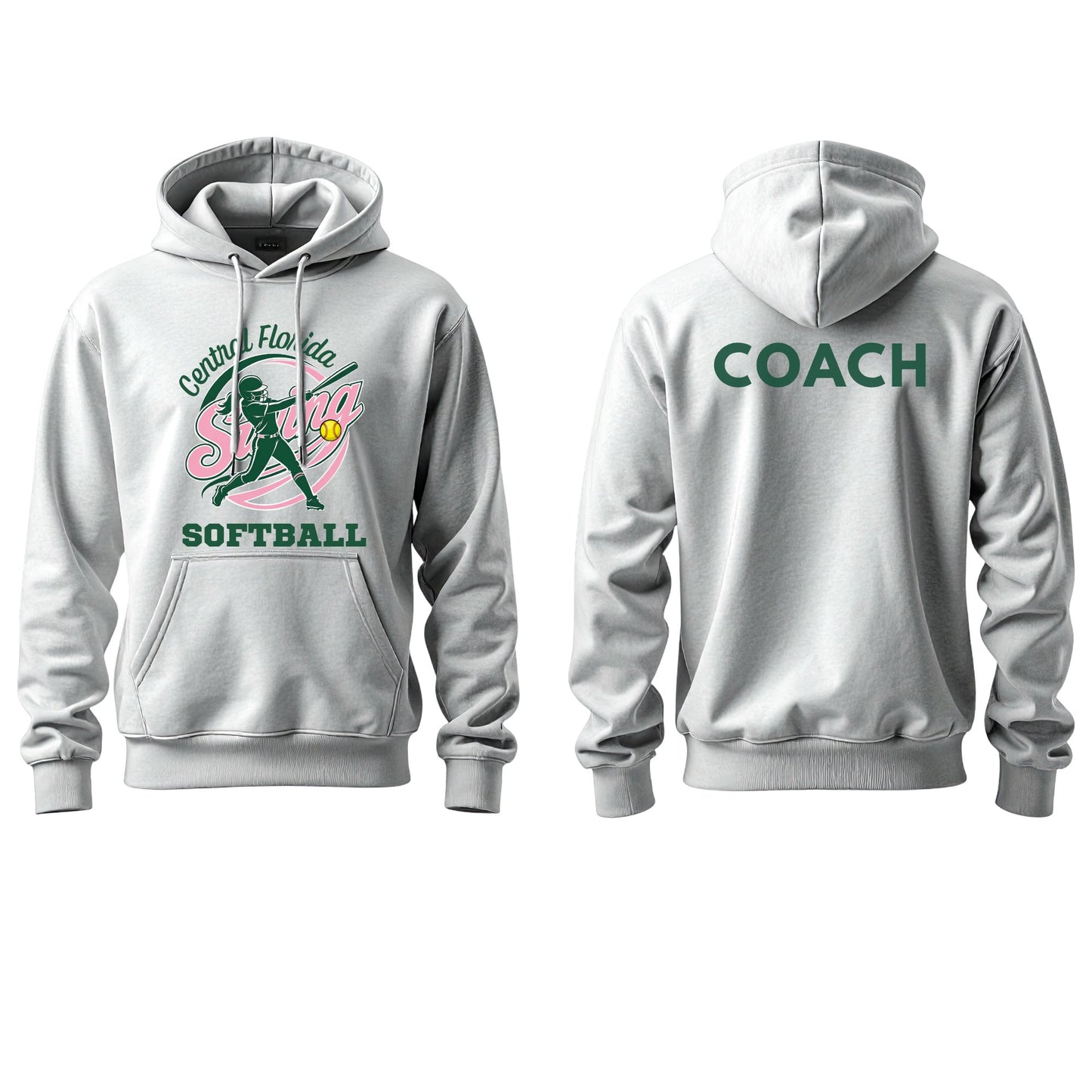 Swing Softball coach hoodie, gray, pair