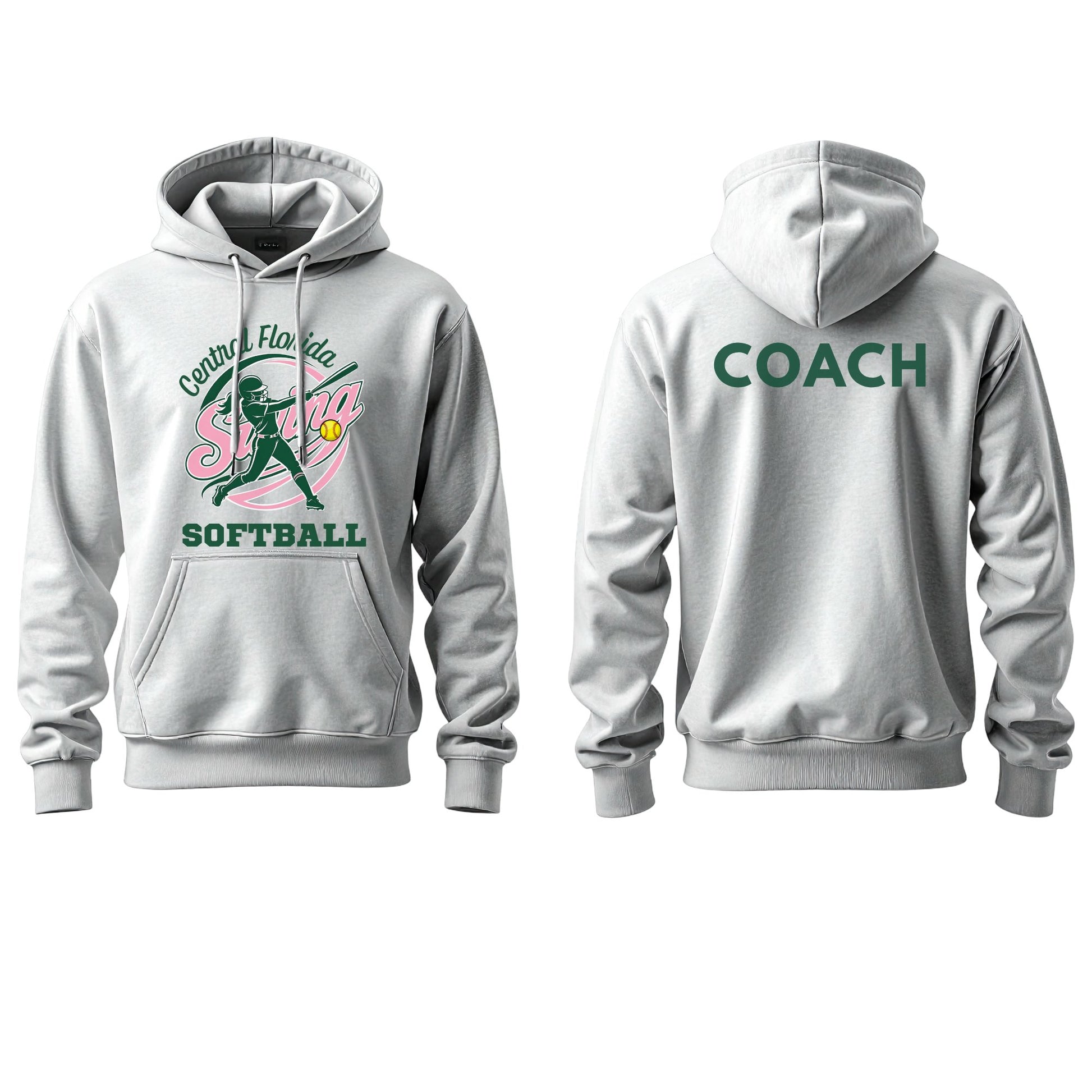 Swing Softball coach hoodie, gray, pair