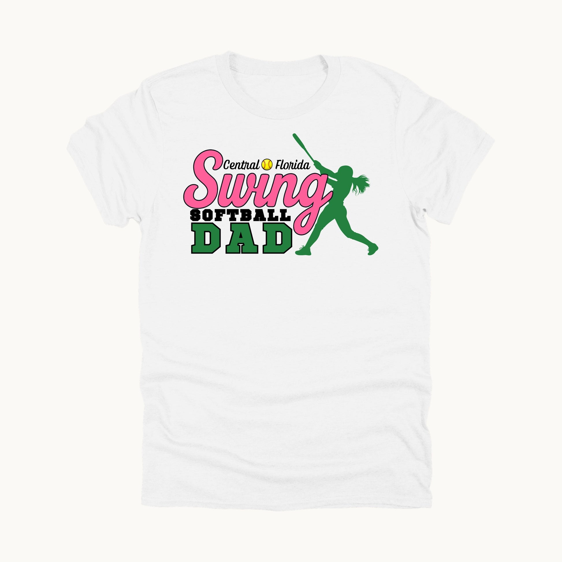 Example family title: Dad Swing On White