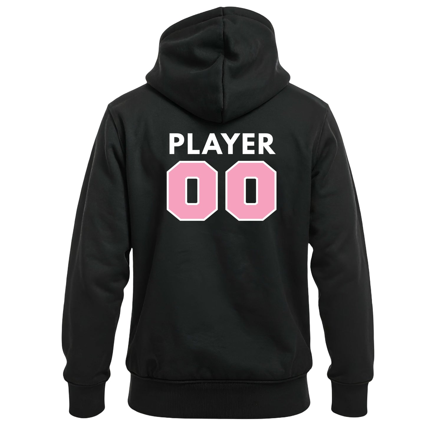 Swing Softball family hoodie, Pink Swing, Black, back
