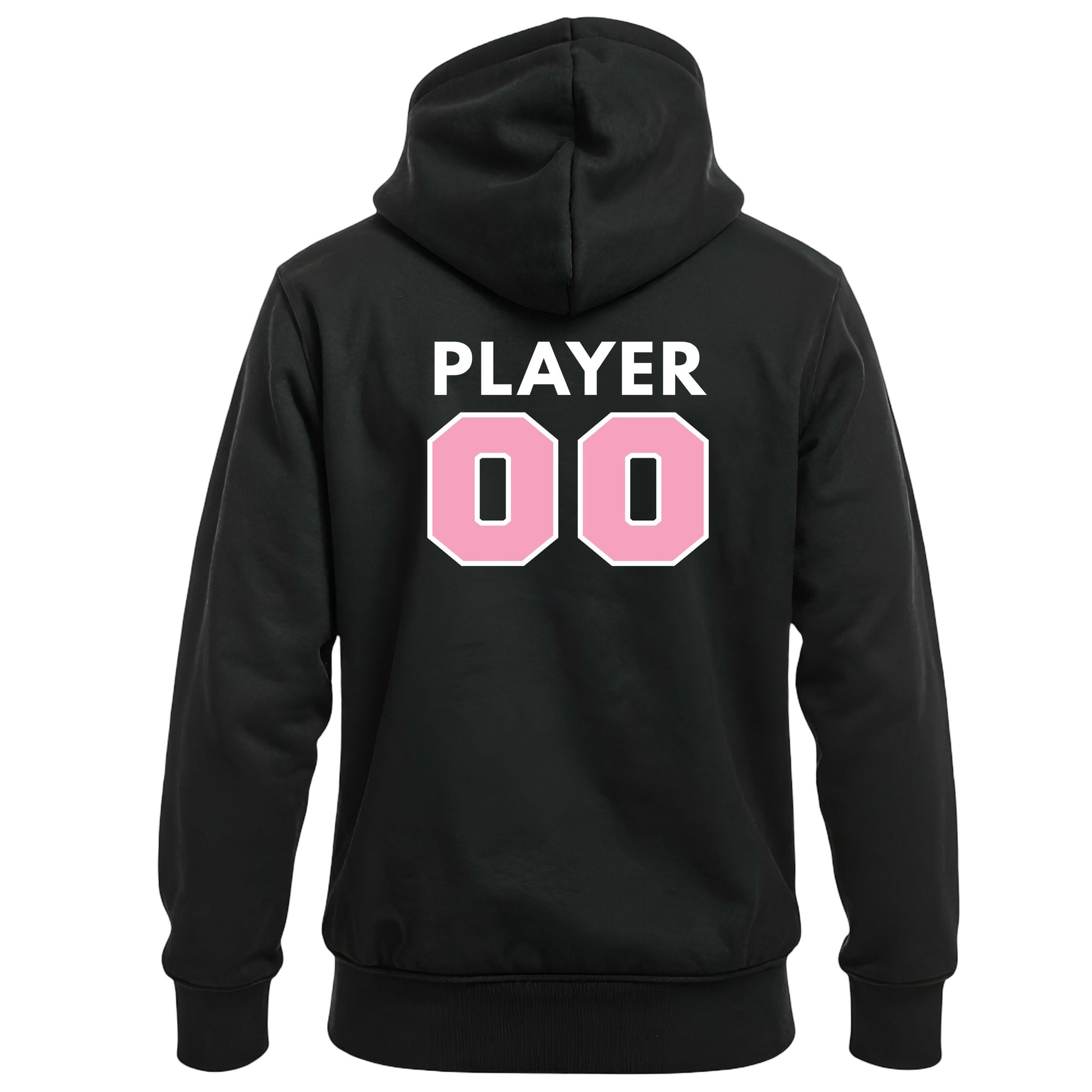 Swing Softball family hoodie, Pink Swing, Black, back