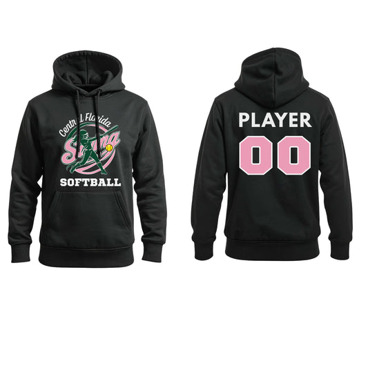 Swing Softball family hoodie, New Logo, Black, pair
