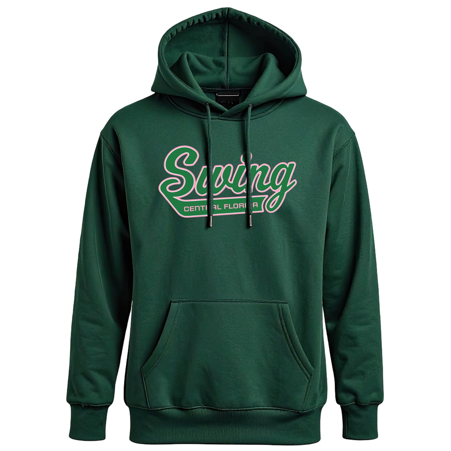 Swing Softball family hoodie, Swing, Forest Green, front