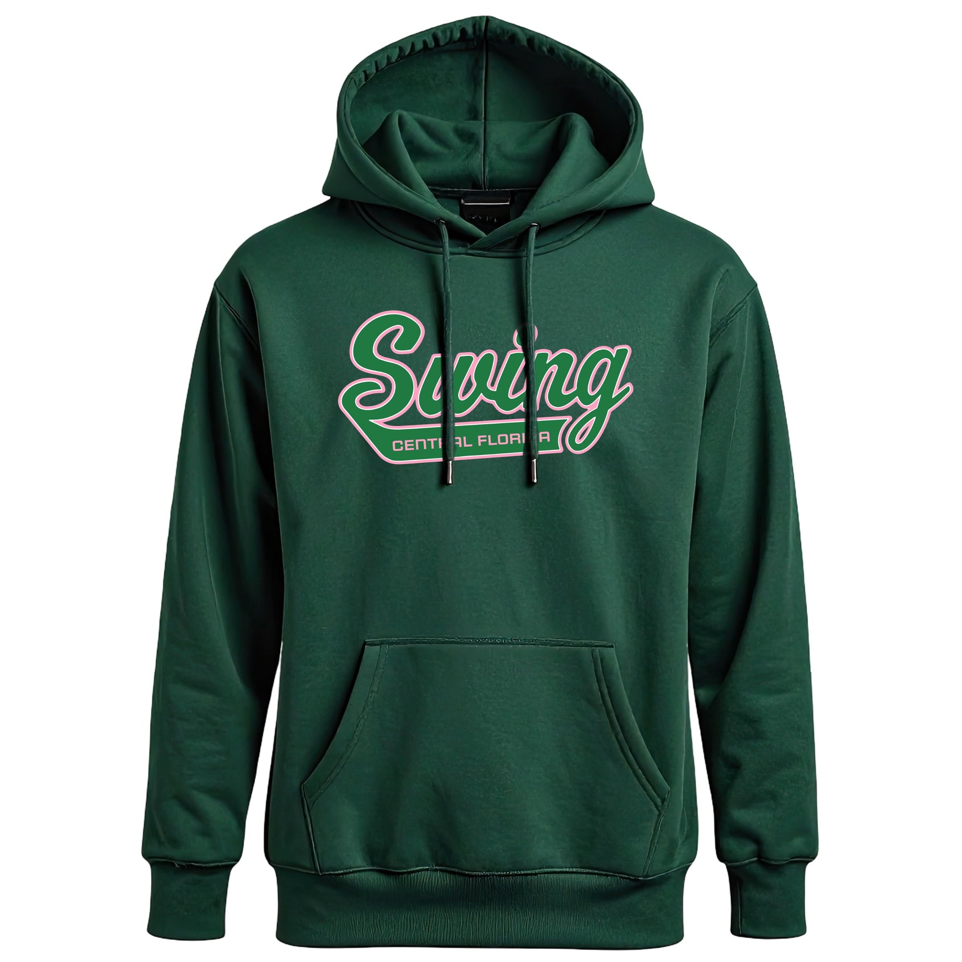 Swing Softball player hoodie, Swing design, Forest Green, front