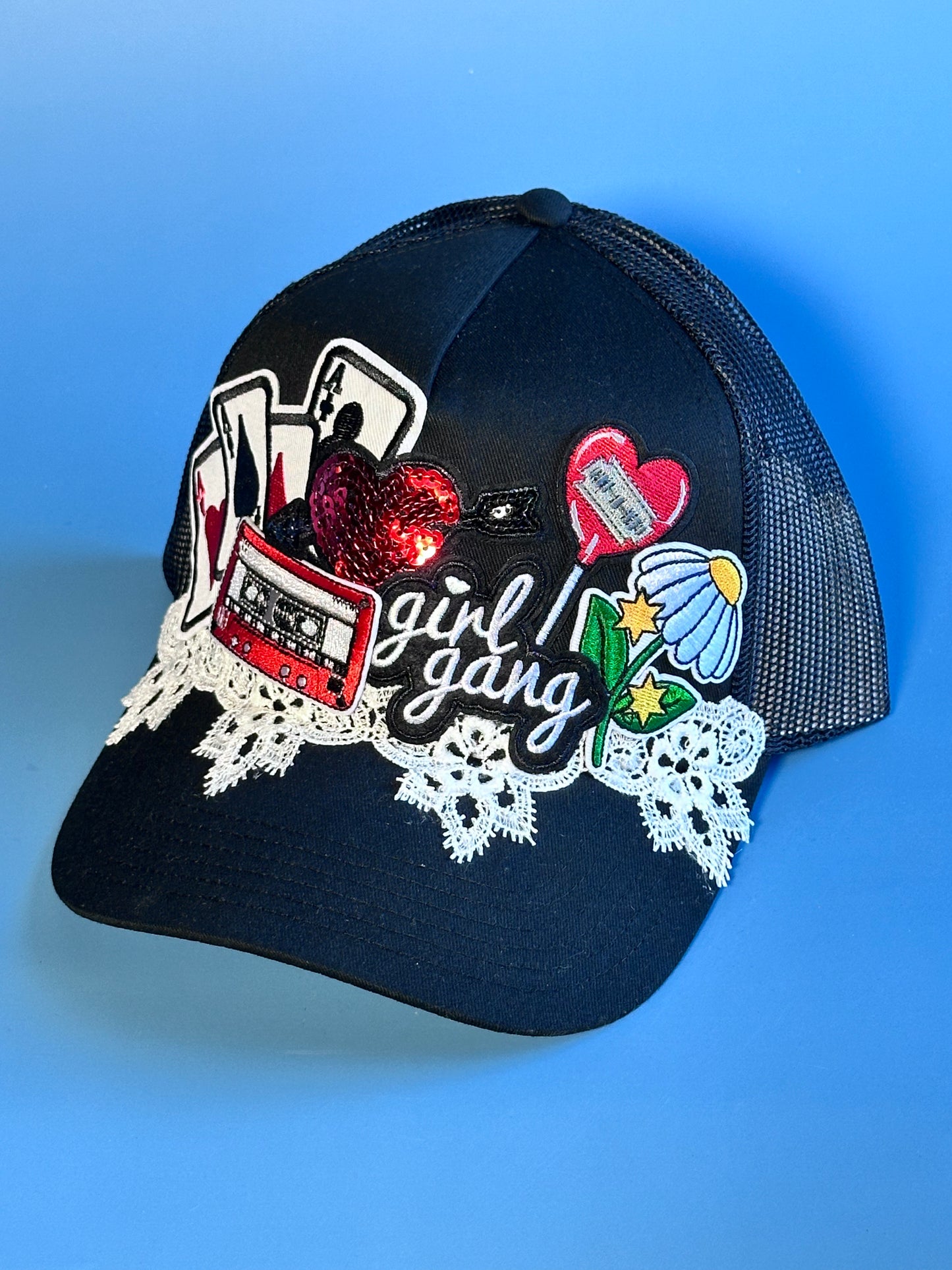 Fun-Loving Lacey Girl Gang with Our "Lacey Groove" Happy Soul Trucker Hat