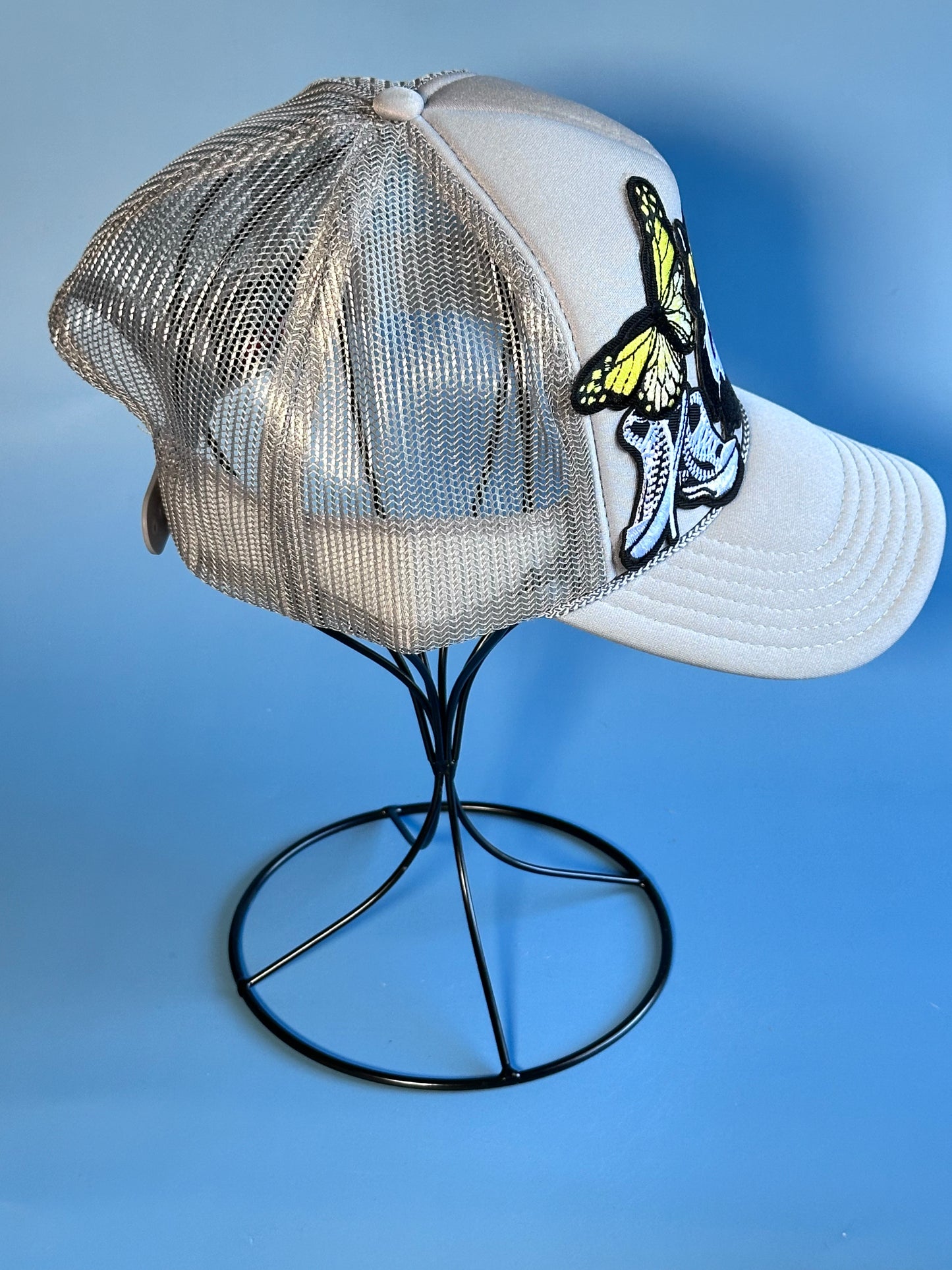 Edgy Grey, Black and Yellow Girl Gang Happy Soul Trucker Hat