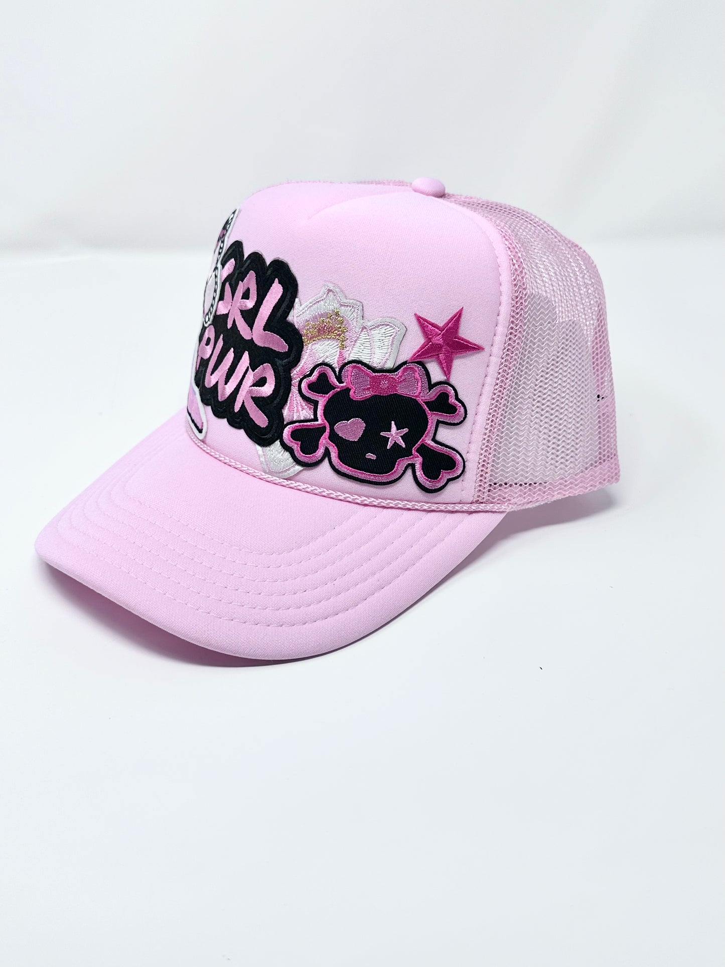 Girl Power Pink Skulls Happy Soul Trucker Hat