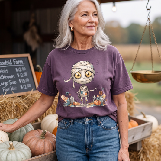 Cute Mummy Shirt | Whimsical Halloween T-Shirt for Women | Kids Halloween Mummy Tee