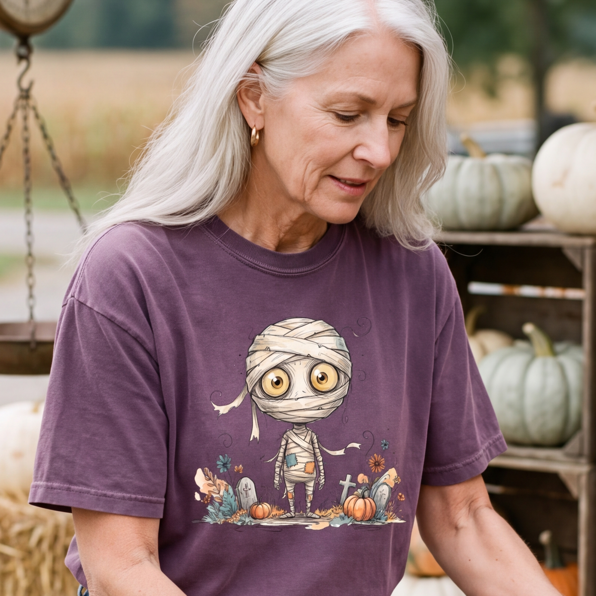 Cute Mummy Shirt | Whimsical Halloween T-Shirt for Women | Kids Halloween Mummy Tee