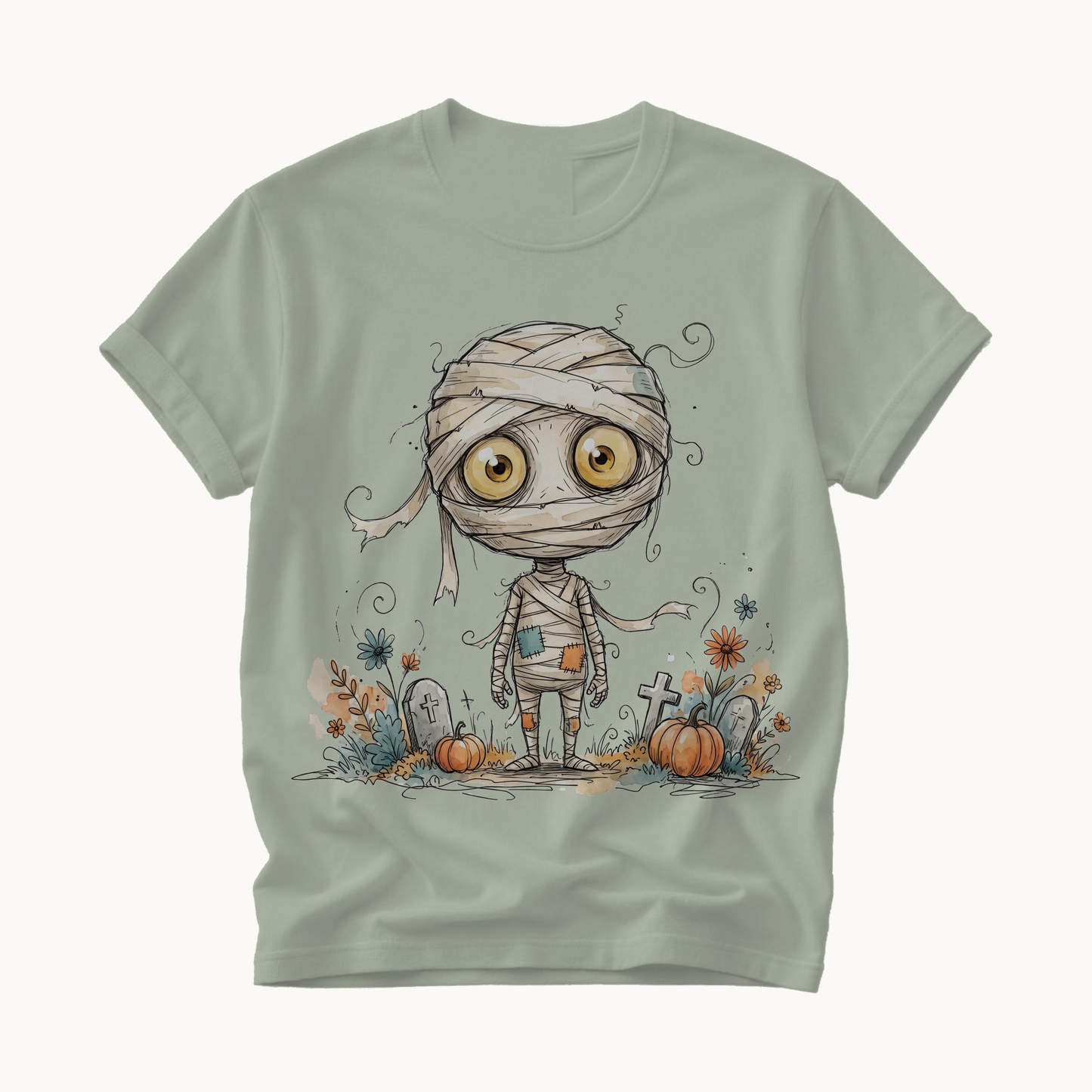 Cute Mummy Shirt | Whimsical Halloween T-Shirt for Women | Kids Halloween Mummy Tee
