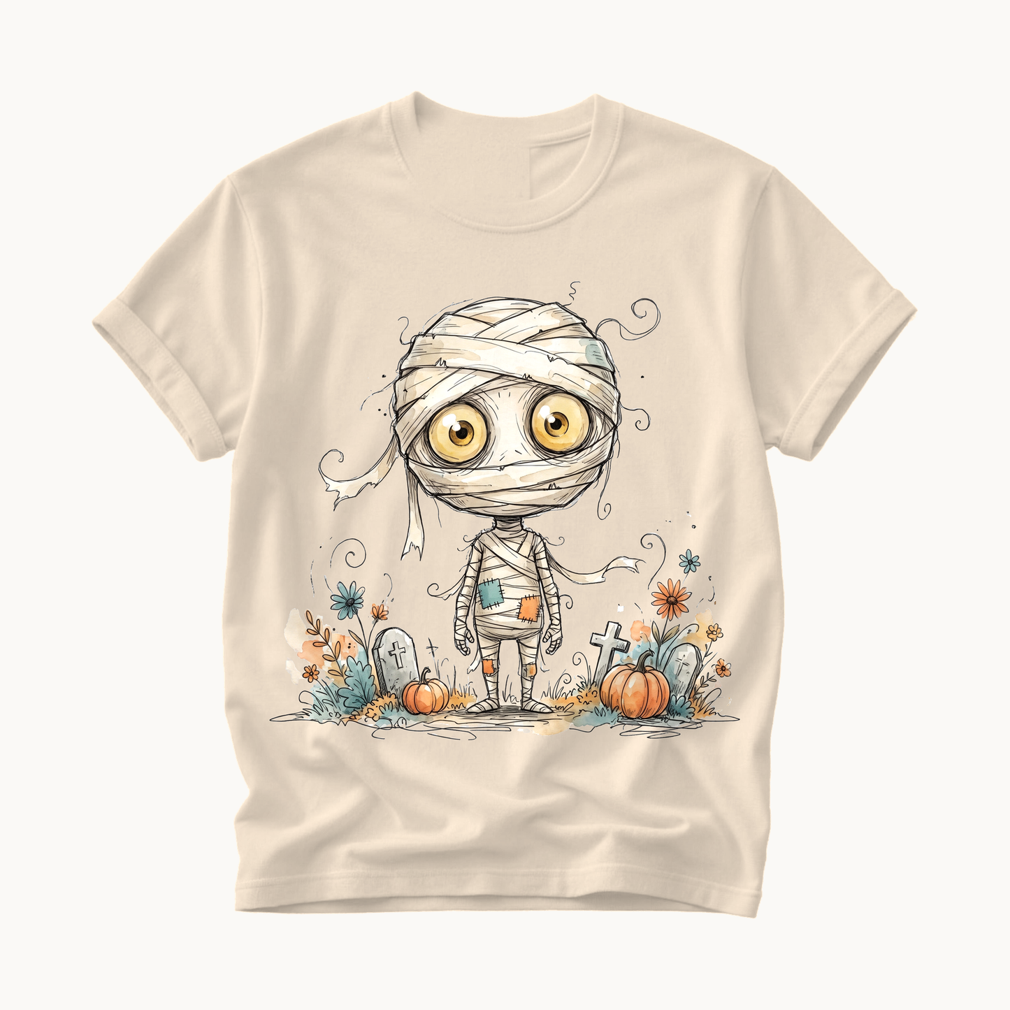 Cute Mummy Shirt | Whimsical Halloween T-Shirt for Women | Kids Halloween Mummy Tee