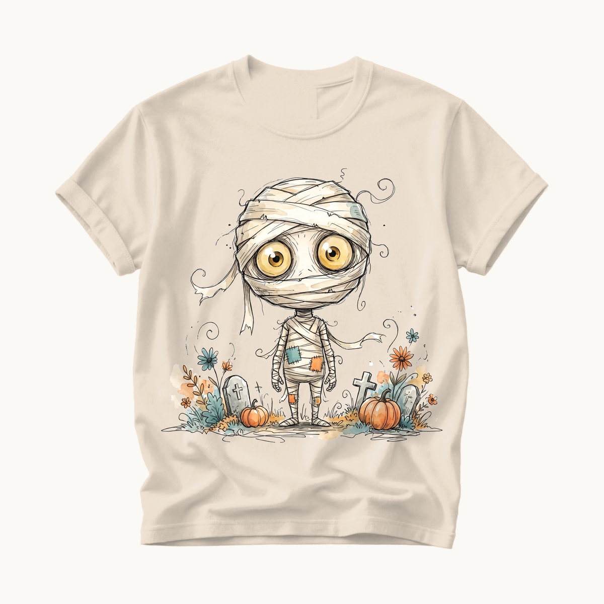 Cute Mummy Shirt | Whimsical Halloween T-Shirt for Women | Kids Halloween Mummy Tee
