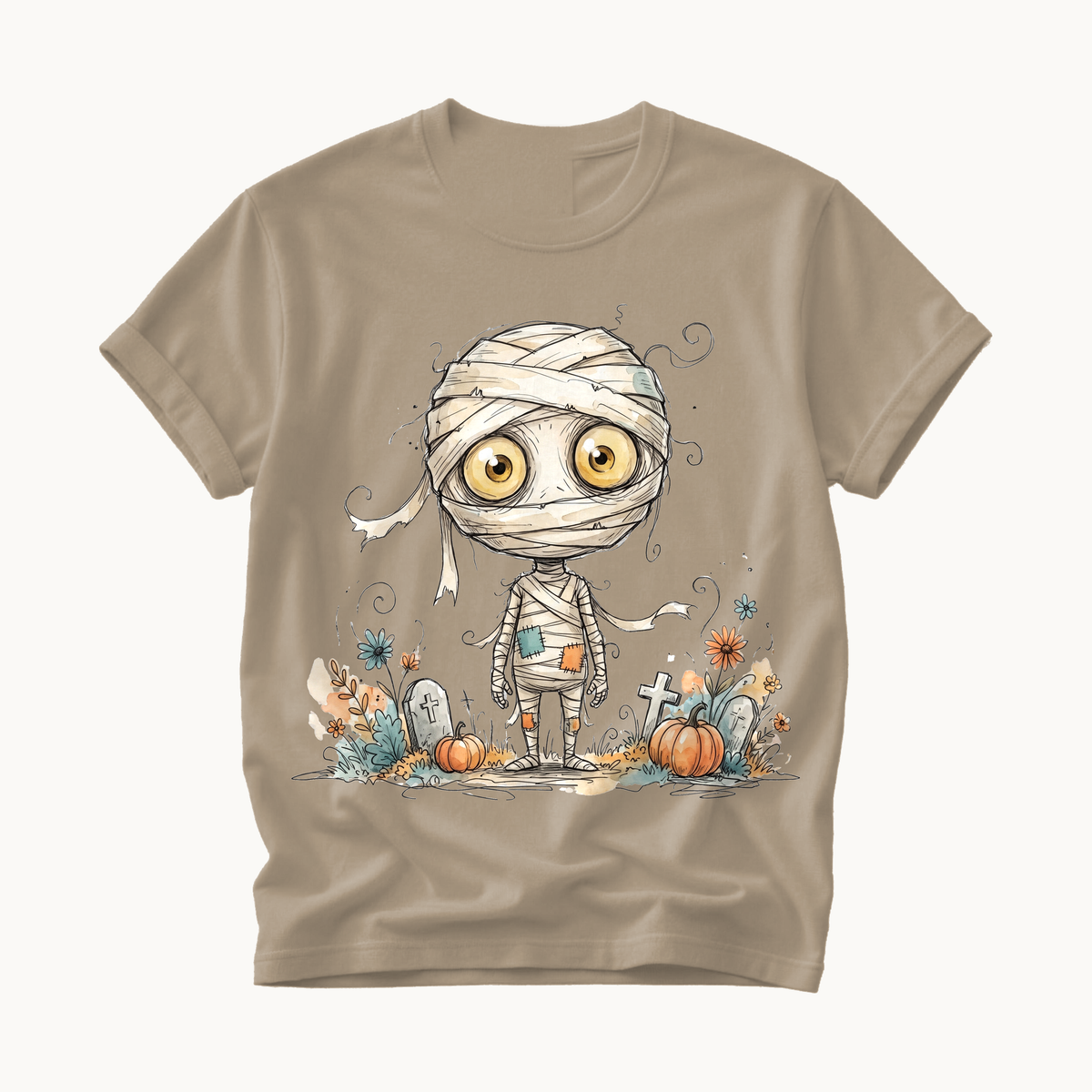 Cute Mummy Shirt | Whimsical Halloween T-Shirt for Women | Kids Halloween Mummy Tee