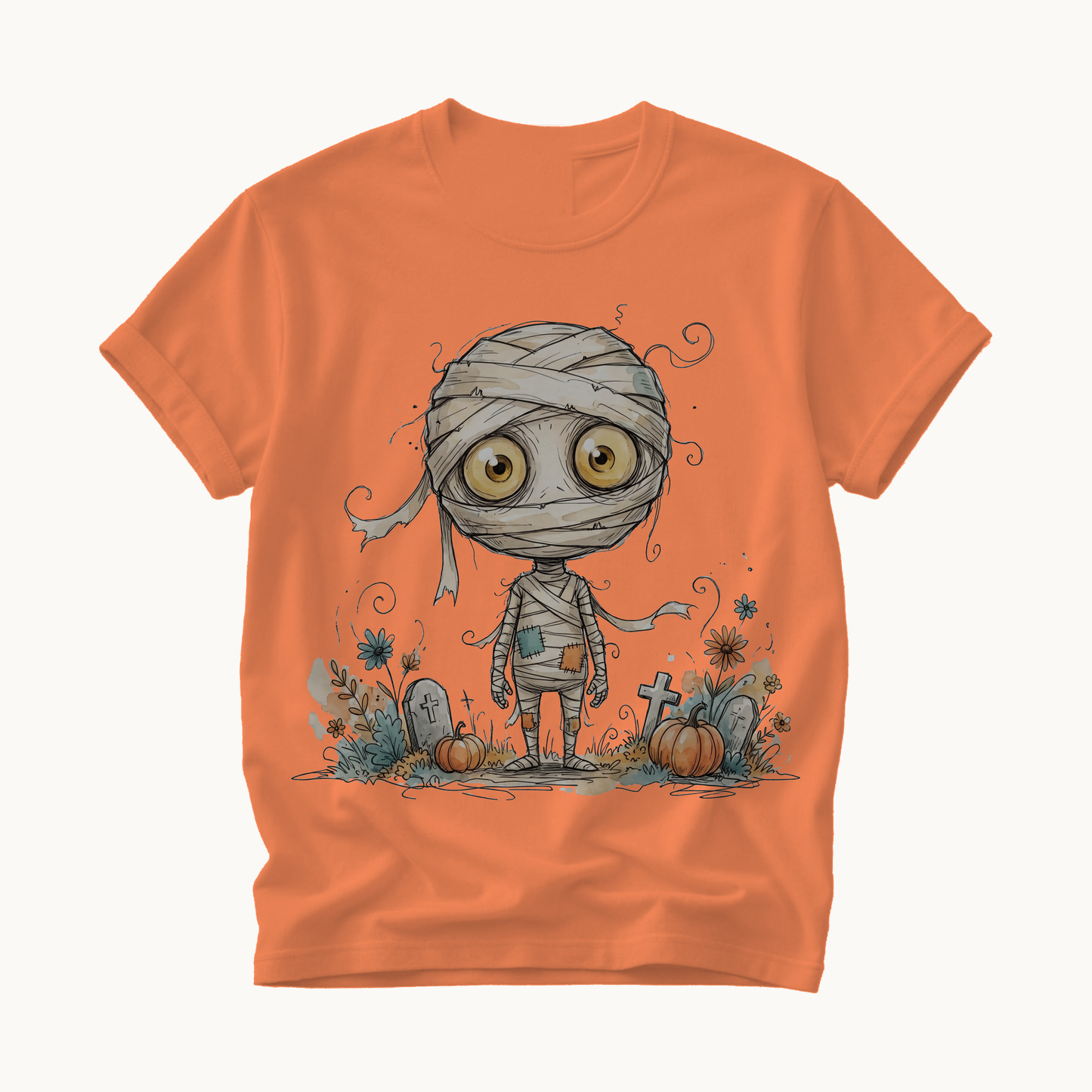 Cute Mummy Shirt | Whimsical Halloween T-Shirt for Women | Kids Halloween Mummy Tee