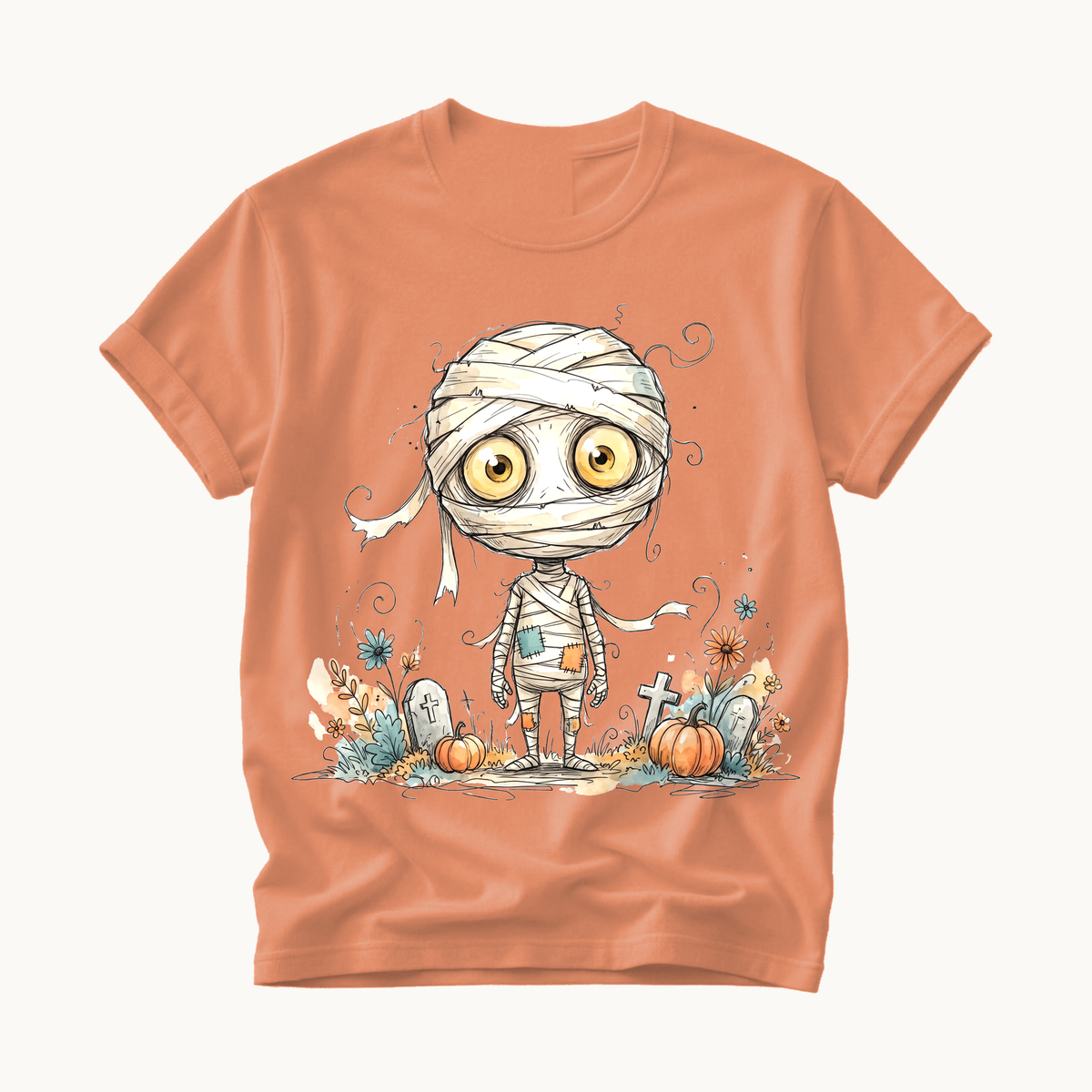 Cute Mummy Shirt | Whimsical Halloween T-Shirt for Women | Kids Halloween Mummy Tee