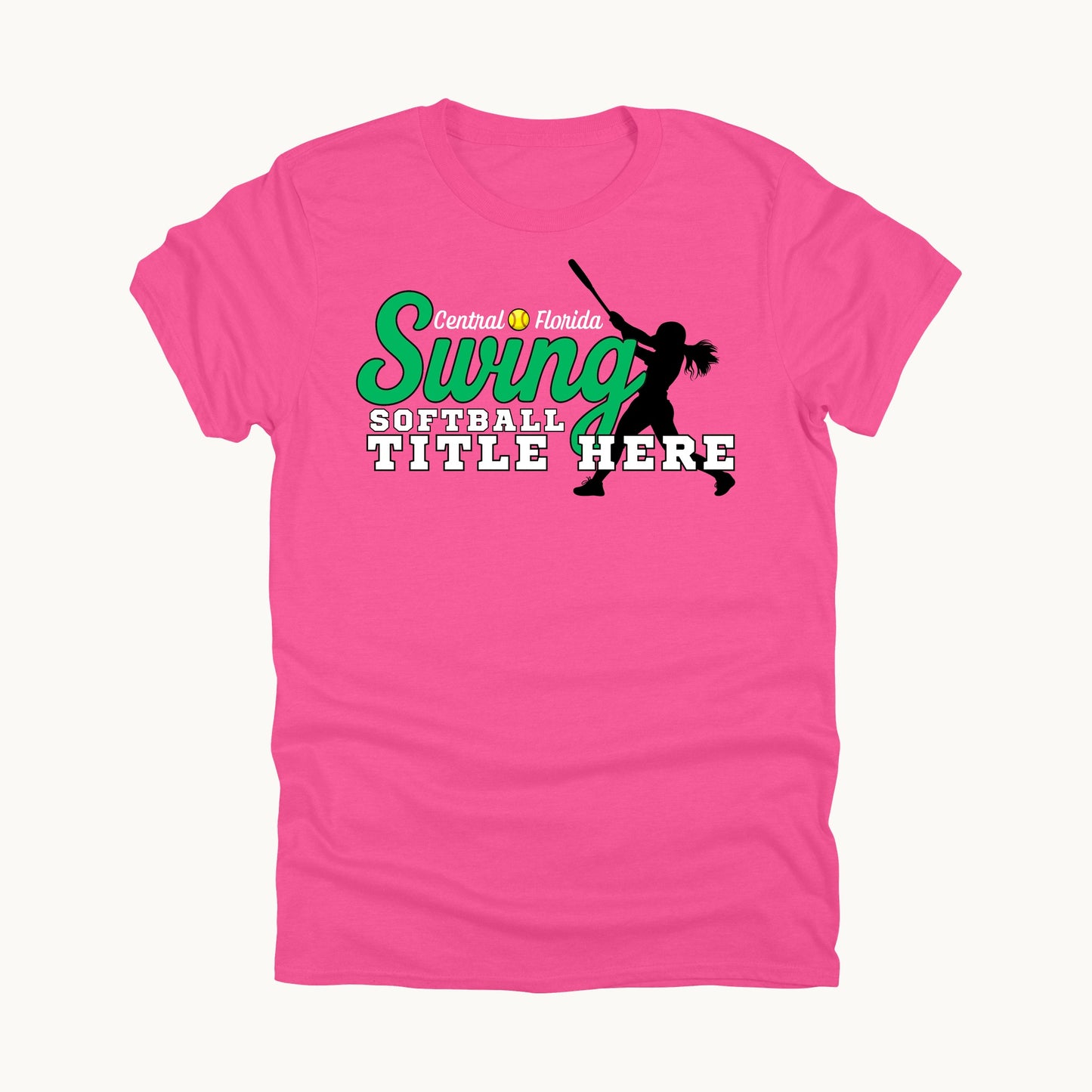 Family title tee, Safety Pink, front