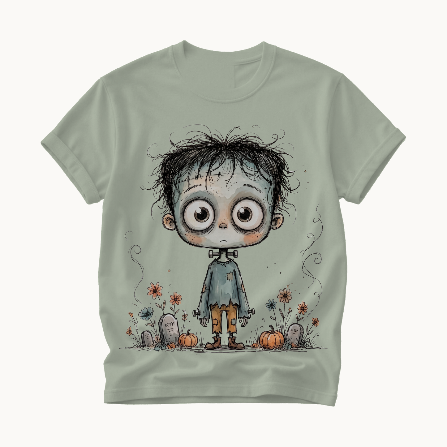 Cute Frankenstein Shirt | Whimsical Halloween T-Shirt | Funny Monster Tee for Women