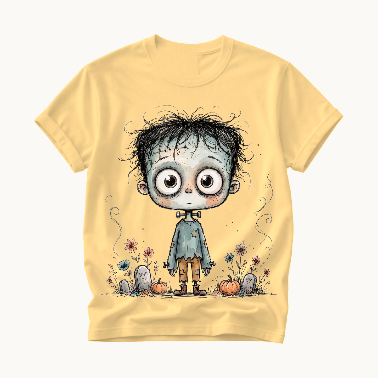 Cute Frankenstein Shirt | Whimsical Halloween T-Shirt | Funny Monster Tee for Women