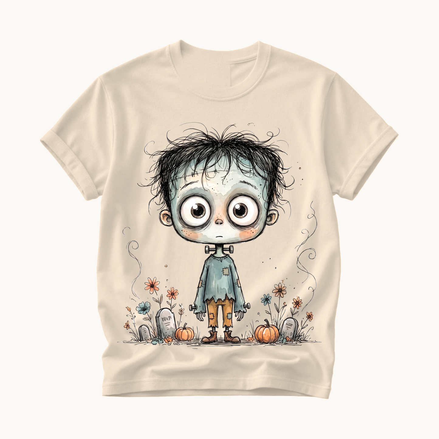 Cute Frankenstein Shirt | Whimsical Halloween T-Shirt | Funny Monster Tee for Women