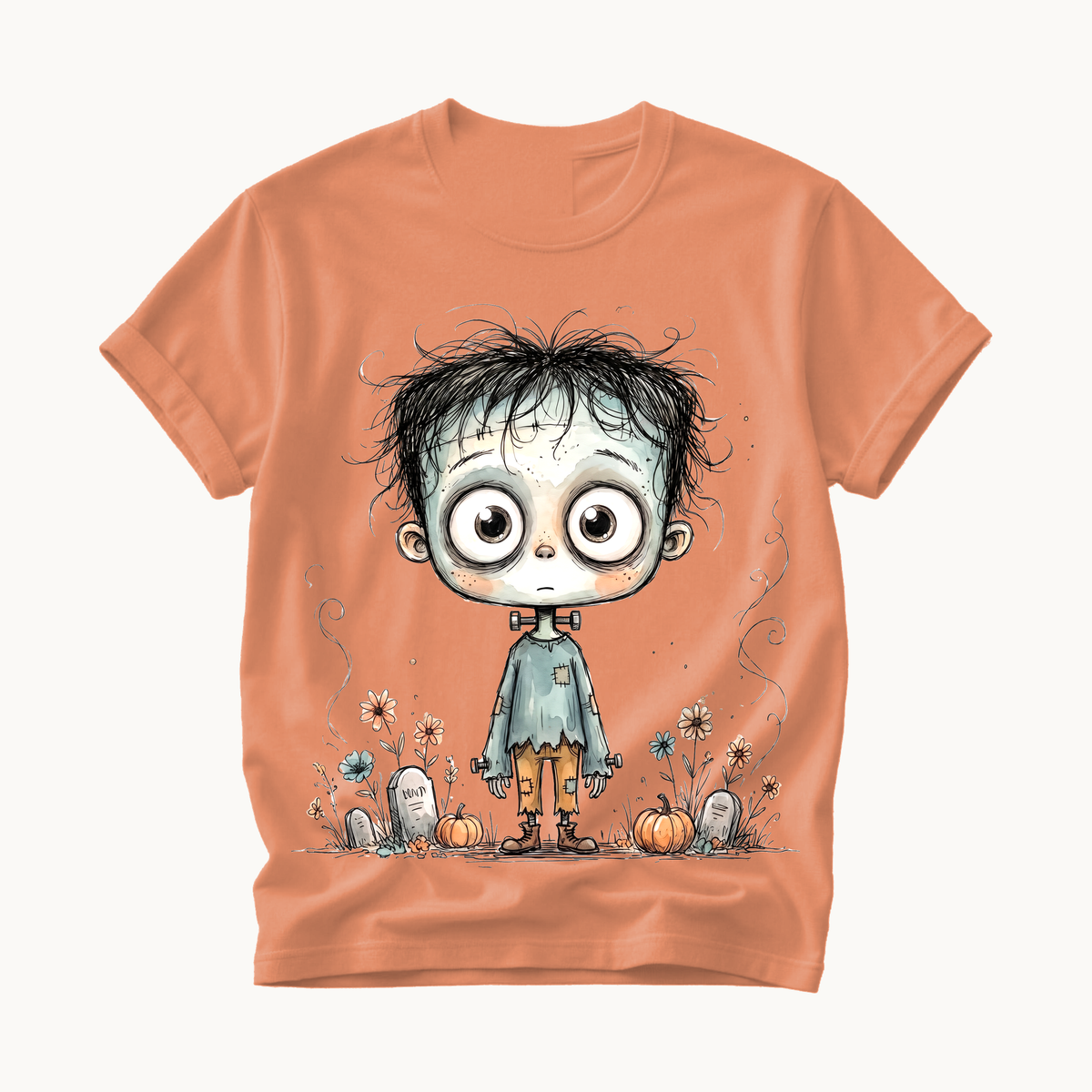Cute Frankenstein Shirt | Whimsical Halloween T-Shirt | Funny Monster Tee for Women
