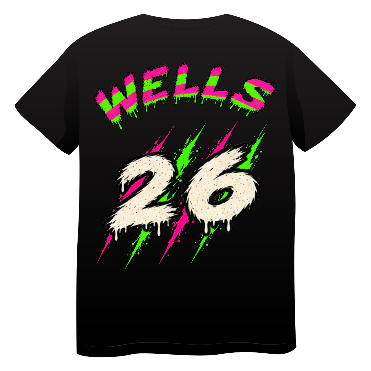 Back of the shirt showing where the player's last name and number are printed